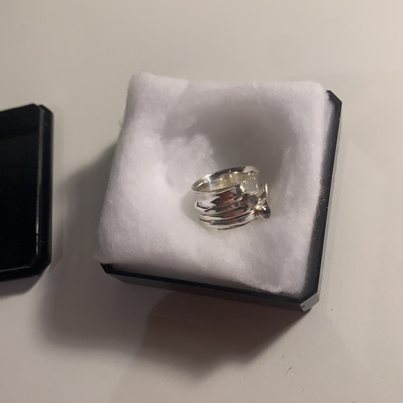 Silver Moon and Amethysts spin ring - Picture 4 of 4